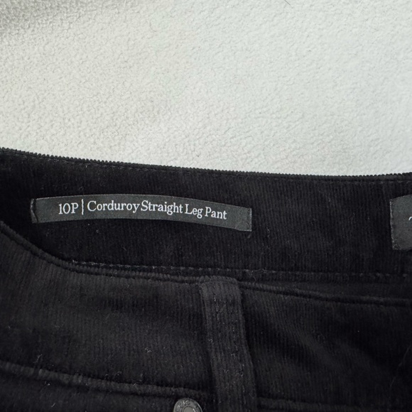 Talbots Black Corduroy Straight Leg Pant, NWT - Picture 2 of 2
